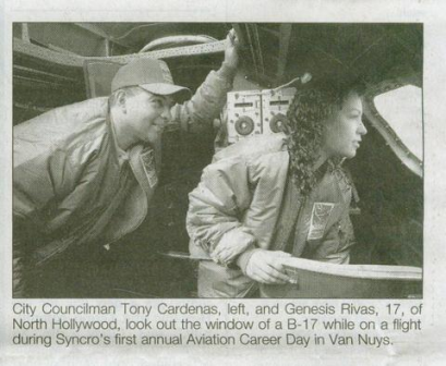 FWP Genesis Rivas rides in a WWII B-17, April 2006
